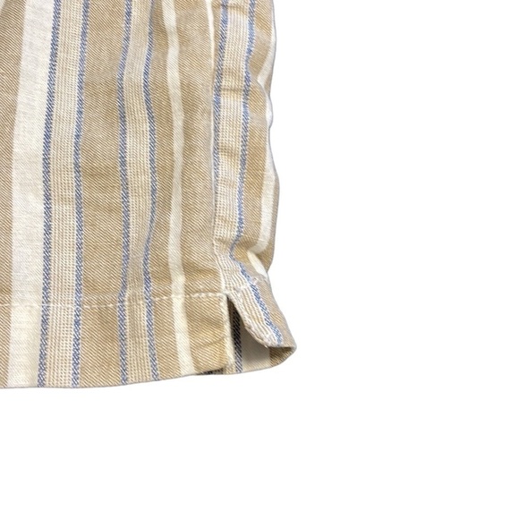 Briggs New York | Women's | Beige Striped Pull On Linen Blend Short - Size Large - Picture 5 of 11